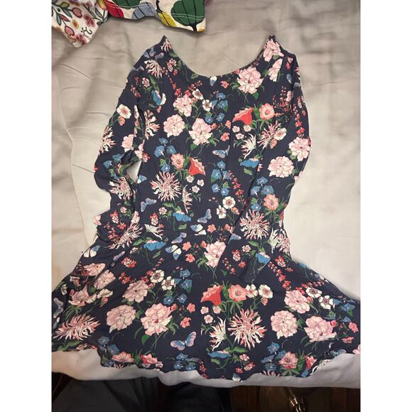 Tea Collection Grey and pink floral Dress size 6 - Picture 2 of 3